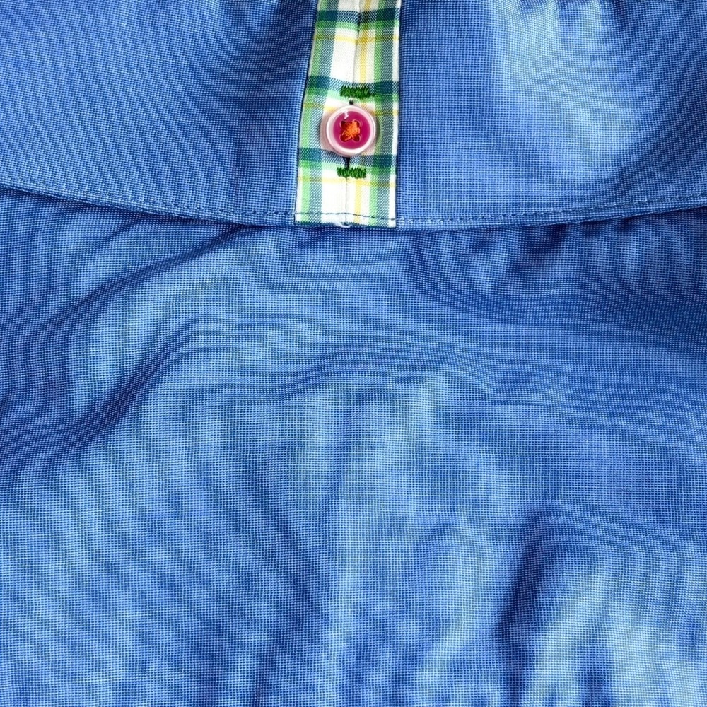 Robert Graham Solid Blue X Shirt Mens 3XL Long Sleeve Button Up Embroidered - Picture 5 of 11